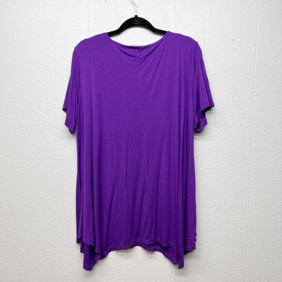 Larace Womens Top 4X Asymmetrical Hem Stretch Soft Relaxed Comfort Casual - Picture 8 of 15